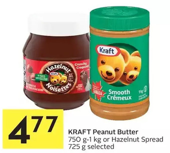Foodland Kraft peanut butter or hazelnut spread offer