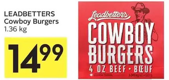 Foodland Leadbetters cowboy burgers offer