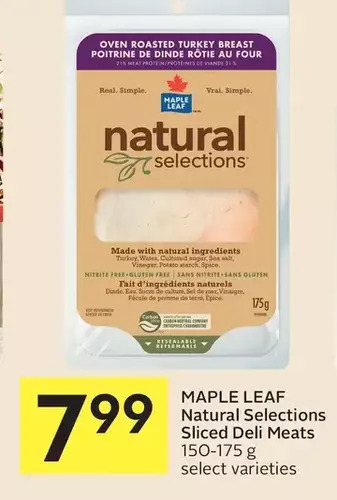 Foodland Maple leaf natural selections sliced deli meats offer