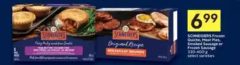 Foodland Schneiders frozen quiche,meat pies, smoked sausage or frozen sausage offer