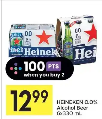 Foodland Heineken 0.0% alcohol beer offer