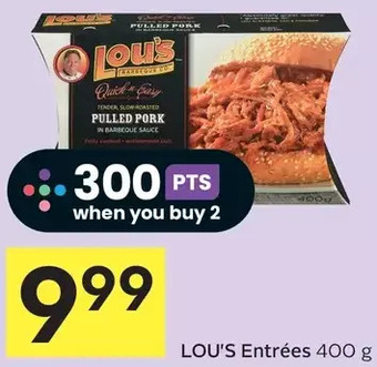 Foodland Lou's entrées offer