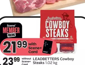 Foodland Leadbetters cowboy steaks offer