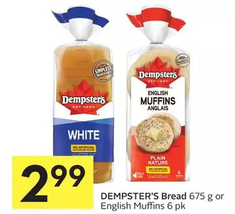 Foodland Dempster's bread or english muffins offer