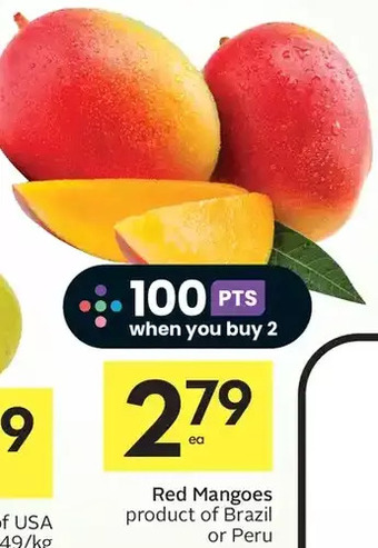 Foodland Red mangoes offer
