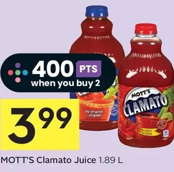 Foodland Mott's clamato juice offer