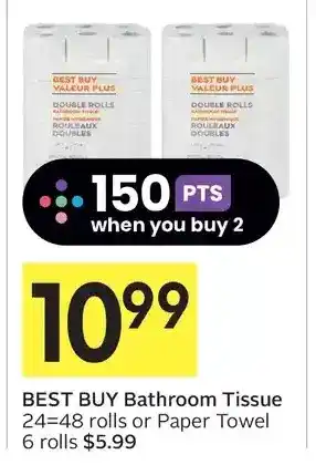 Foodland Best buy bathroom tissue or paper towel offer