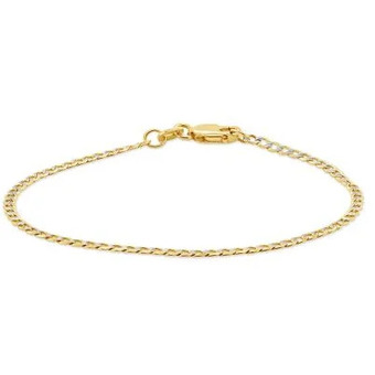 Charm Diamond 10k yellow & white gold 2.0mm 7.5" slash cut curb bracelet offer