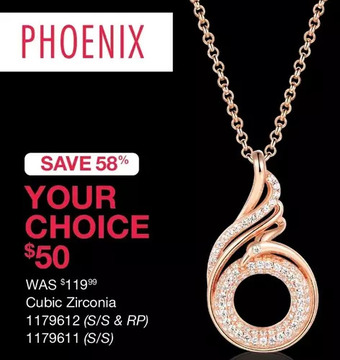 Charm Diamond Cubic zirconia phoenix pendant s/s & rp offer