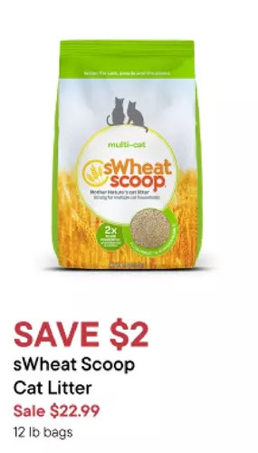 Petvalu Swheat scoop cat litter offer