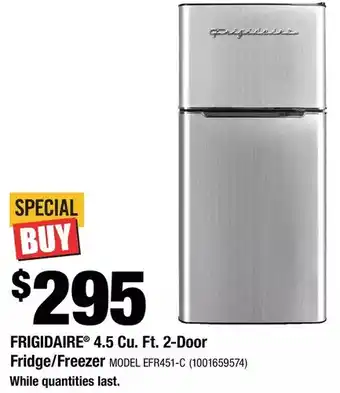 Home Depot Frigidaire 4.5 cu. ft. 2-door fridge/freezer offer