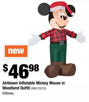 Home Depot Airblown inflatable mickey mouse in woodland outfit offer