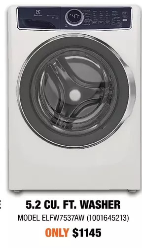 Home Depot Electrolux 5.2 cu. ft. washer offer