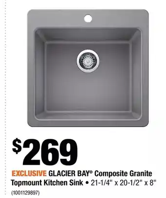 Home Depot Glacier bay composite granite topmount kitchen sink offer