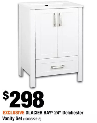 Home Depot Glacier bay 24" delchester vanity set offer