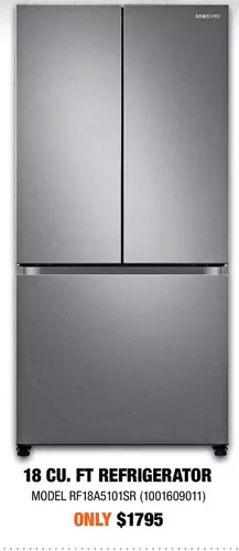 Home Depot Samsung 18 cu. ft. refrigerator offer
