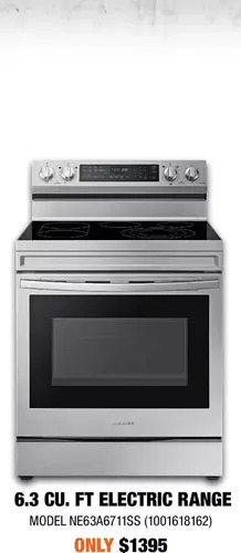 Home Depot Samsung 6.3 cu. ft. electric range offer