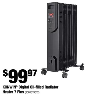 Home Depot Konwin digital oil-filled radiator heater 7 fins offer