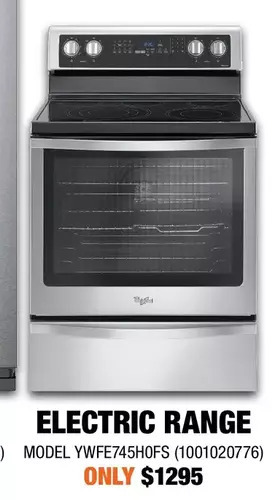Home Depot Whirlpool electric range offer