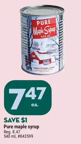 Giant Tiger Pure maple syrup offer