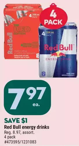 Giant Tiger Red bull energy drinks offer