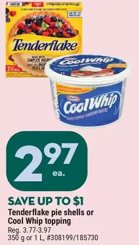 Giant Tiger Tenderflake pie shells offer