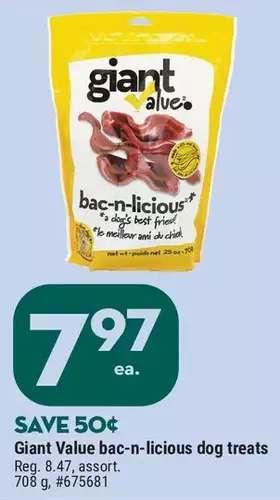 Giant Tiger Giant value bac-n-licious dog treats offer