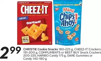 Sobeys Christie cookies snacks cheez-it crackers compliments or best buy snack crackers haribo candy dare gummies or candy offer