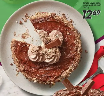 Sobeys Single layer cake made with kitkat offer