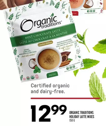 Sobeys Organic traditions holiday latte mixes offer