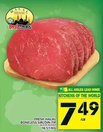 Food Basics Fresh halal boneless sirloin tip offer