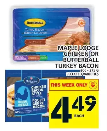 Food Basics Maple lodge chicken or butterball turkey bacon offer