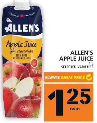 Food Basics Allen's apple juice offer