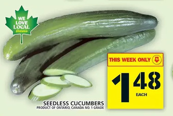 Food Basics Seedless cucumbers offer