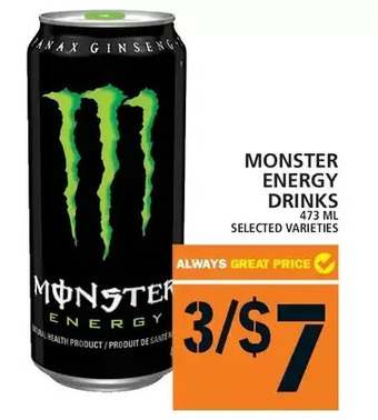 Food Basics Monster energy drinks offer