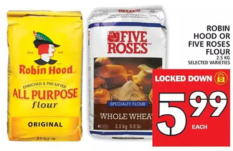 Food Basics Robin hood or five roses flour offer