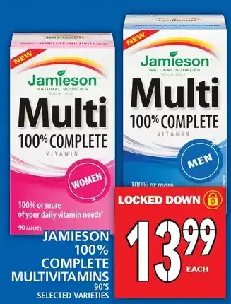Food Basics Jamieson 100% complete multivitamins offer