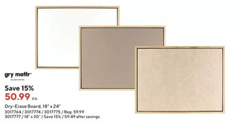 Staples Gry mattr dry-erase board offer