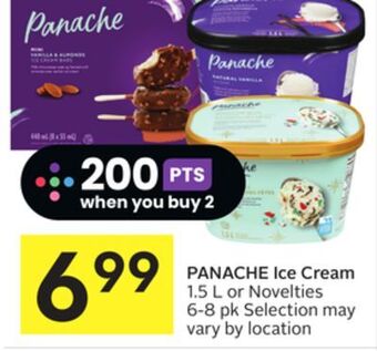 Foodland Panache ice cream 1.5 l or novelties 6-8 pk offer
