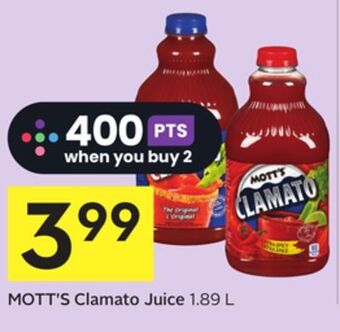 Foodland Mott's clamato juice 1.89 l offer