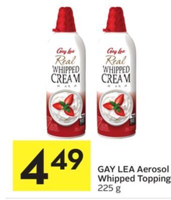 Foodland Gay lea aerosol whipped topping 225 g offer