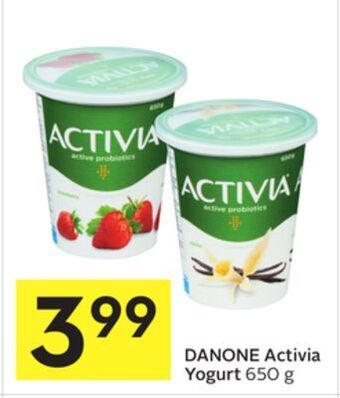 Foodland Danone activia yogurt 650 g offer