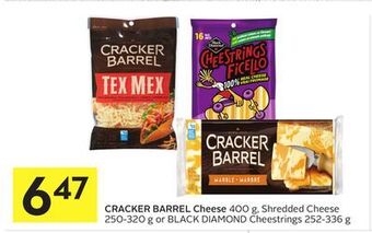 Foodland Cracker barrel cheese 400 g, shredded cheese 250-320 g or black diamond cheestrings 252-336 g offer