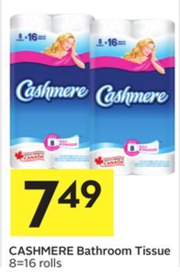 Foodland Cashmere bathroom tissue 8 = 16 rolls offer