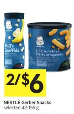 Foodland Nestlé gerber snacks selected 42-155 g offer