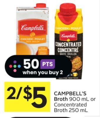 Foodland Campbell's broth 900 ml or concentrated broth 250 ml offer