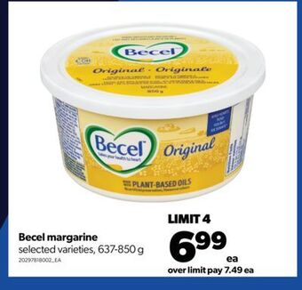 Real Canadian Superstore Becel margarine, 637-850 g offer