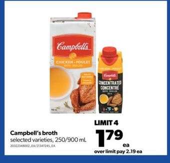 Real Canadian Superstore Campbell's broth, 250/900 ml offer