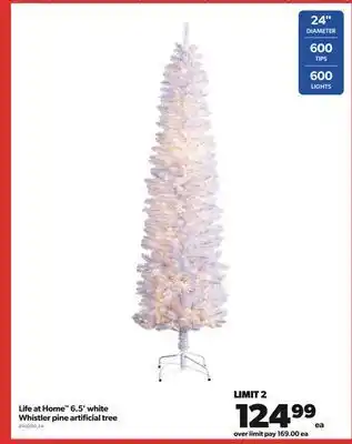Real Canadian Superstore Life at home™, 6.5' white whistler pine artificial tree, 24" diameter 600 tips 600 lights offer