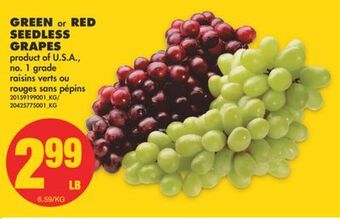 No Frills Green or red seedless grapes offer